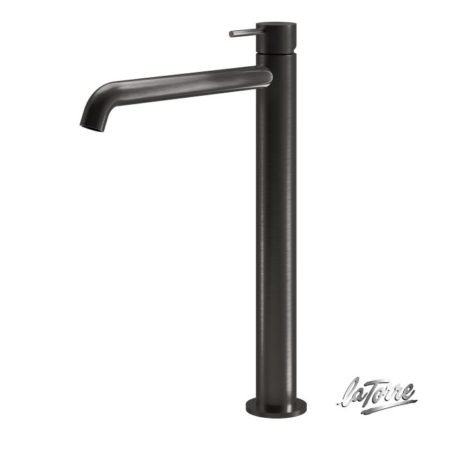 Μπαταρία Νιπτήρος Υψηλή +Βαλβίδα CLIC-CLAC ELLE 316 LA TORRE Inox PVD Μαύρο BRUSHED