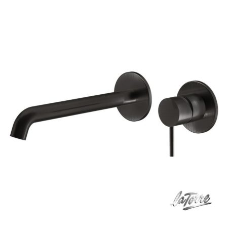 Μπαταρία Νιπτήρος Τοίχου ELLE 316 LA TORRE Inox PVD Μαύρο BRUSHED