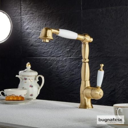 Μπαταρία Νεροχύτης Με Τηλέφωνο OXFORD BUGNATESE BRONZE Λευκό