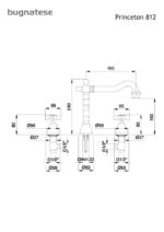 Μπαταρία Νιπτήρος 3 Οπών PRINCETON BUGNATESE Χρωμέ - Image 2