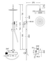 Μπαταρία Ντουζ+Επεκτάσιμη Κολώνα+Κεφαλή ELETTA TECNO Χρωμέ - Image 2