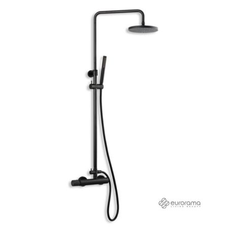 Μπαταρία Ντουζ+Επεκτάσιμη Κολώνα+Κεφαλή ELETTA TECNO Μαύρο Ματ