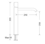 Μπαταρία Νιπτήρος Υψηλή CLIC-CLAC ELETTA TECNO EURORAMA BLACK BRUSHED - Image 2