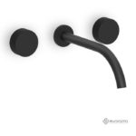 Μπαταρία Νιπτήρος Τοίχου 3 Οπών ELETTA TECNO EURORAMA Μαύρο Ματ