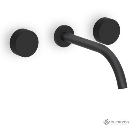 Μπαταρία Νιπτήρος Τοίχου 3 Οπών ELETTA TECNO EURORAMA Μαύρο Ματ