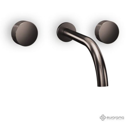 Μπαταρία Νιπτήρος Τοίχου 3 Οπών ELETTA TECNO EURORAMA BLACK BRUSHED