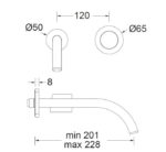 Μπαταρία Νιπτήρος Τοίχου ELETTA TECNO EURORAMA BLACK BRUSHED - Image 2