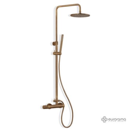 Μπαταρία Ντουζ+Επεκτάσιμη Κολώνα+Κεφαλή ELETTA CHESTER BRONZE BRUSHED