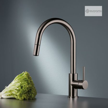 Μπαταρία Νεροχύτου EURORAMA Inox PVD BLACK BRUSHED