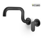 Μπαταρία Νεροχύτου Τοίχου LAUNDRY VICARIO Μαύρο Ματ - Image 2