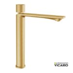 Μπαταρία Νιπτήρος Υψηλή Με ΒαλβίδαCLIC-CLAC HALO VICARIO BRUSHED GOLD