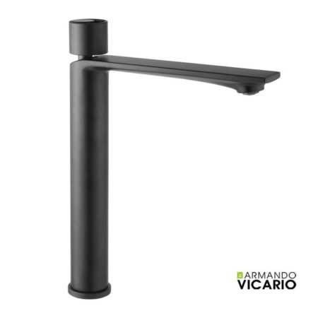 Μπαταρία Νιπτήρος Υψηλή Με ΒαλβίδαCLIC-CLAC HALO VICARIO Μαύρο Ματ