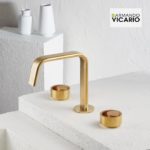 Μπαταρία Νιπτήρος 3 Οπών Με ΒαλβίδαCLIC-CLAC HALO VICARIO BRUSHED GOLD - Image 2