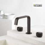 Μπαταρία Νιπτήρος 3 Οπών Με ΒαλβίδαCLIC-CLAC HALO VICARIO Μαύρο Ματ - Image 2