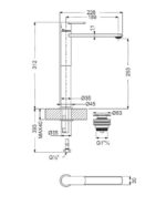 Μπαταρία Νιπτήρος Υψηλή GLAM VICARIO Χρωμέ - Image 2