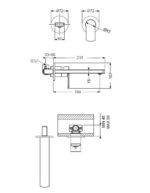Μπαταρία Νιπτήρος Τοίχου GLAM VICARIO Χρωμέ - Image 2
