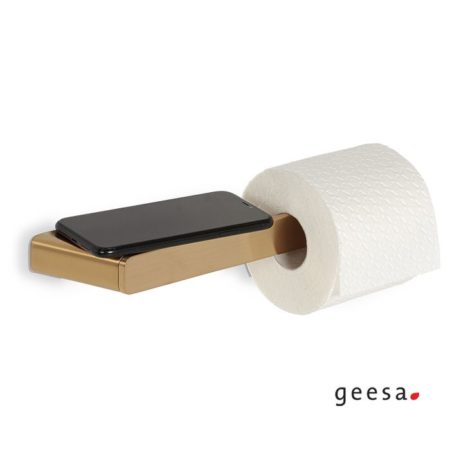 Χαρτοθήκη Με Εταζέρα SHIFT GEESA BRUSHED GOLD