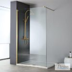 IWIS WALK-IN 117-119 εκ. DEVON CLEAN-GLASS PVD Inox GOLD BRUSHED