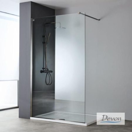 IWIS WALK-IN 117-119 εκ. DEVON CLEAN-GLASS PVD Inox BLACK BRUSHED