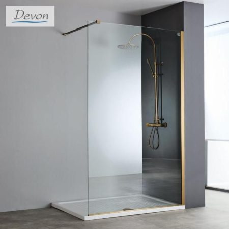 IWIS WALK-IN 127-129 εκ. DEVON CLEAN-GLASS PVD Inox BRONZE BRUSHED