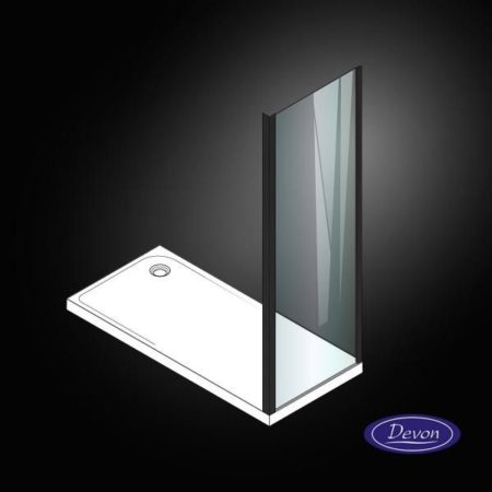 S.PANEL 70 (67-69εκ) DEVON FLOW CLEAN-GLASS Μαύρο Ματ