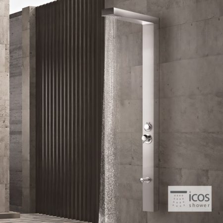 Στήλη Ντουζ THEA Με Μίκτη ICOS Επιδαπέδια Ύψος 190 εκ. Inox