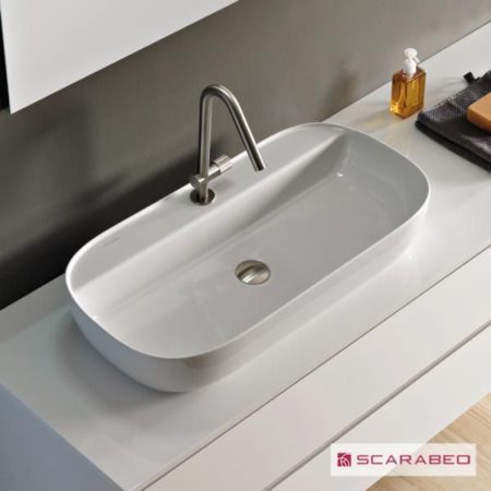 Νιπτήρας GLAM76 R 76x38 (1 οπή) SCARABEO WHITE