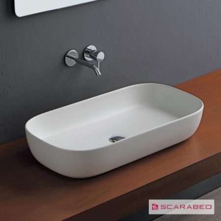 Νιπτήρας GLAM 76x39 SCARABEO PEARL (Άσπρο Ματ)