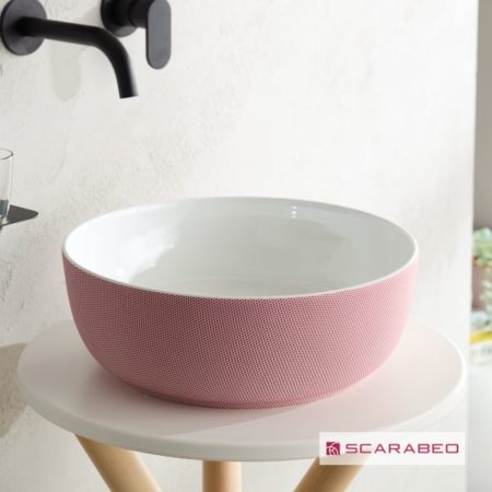 Νιπτήρας GLAM Φ39 SCARABEO POIS PINK