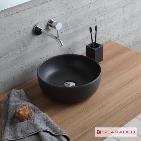 Νιπτήρας GLAM Φ33 SCARABEO ARDESIA (Μαύρο Ματ)