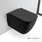 Κομπλέ Κρεμαστή Λεκάνη+Κάλυμμα Αποσπώμενο SLIM S C TEOREMA 52 CLEAN-FLUSH SCARABEO ARDESIA (Μαύρο Ματ)