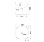 Νιπτήρας MOON 42x42 Y.40 SCARABEO WHITE - Image 2