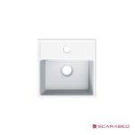 Νιπτήρας TEOREMA 30R 30x30 (1 οπή) SCARABEO WHITE - Image 2