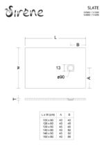 Ντουζιέρα+Βαλβίδα SLATE 120x90 SIRENE Άσπρο Ματ - Image 2