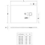 Ντουζιέρα+Βαλβίδα SLATE 140x80 SIRENE Μαύρο Ματ - Image 2