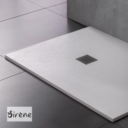 Ντουζιέρα+Βαλβίδα SLATE 180x80 SIRENE Άσπρο Ματ