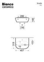 Νιπτήρας STUDIO 45x32 BIANCO CERAMICA WHITE - Image 2