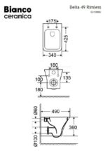 Κομπλέ Κρεμαστή Λεκάνη DELIA 48 RIM+ΚΑΛ9500SC B.C. WHITE - Image 2