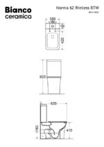 Κομπλέ Λεκάνη BTW ΧΠ Π Σ-Κ Σ NORMA62 RIM+ΚΑΖ+ΜΗΧ+ΚΑΛ.9601SC B.C. WHITE - Image 2
