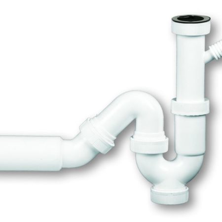 GIOTA - Σιφώνι πλαστικό Ι για ανοξείδωτο νεροχύτη με βαλβίδα