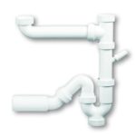 GAMA - Σιφώνι πλαστικό ΙΙ για ανοξείδωτο νεροχύτη χωρίς βαλβίδα με Γ