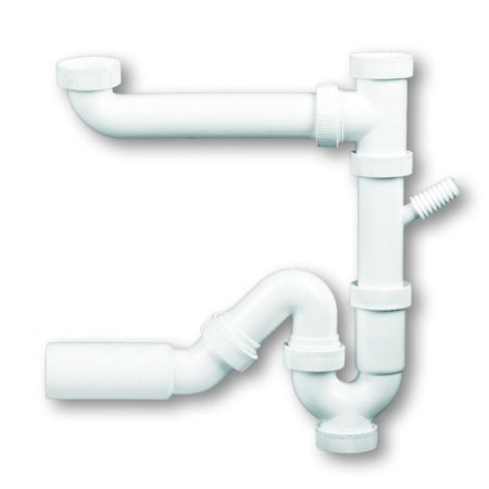 GAMA - Σιφώνι πλαστικό ΙΙ για ανοξείδωτο νεροχύτη χωρίς βαλβίδα με Γ