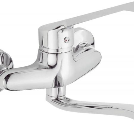 DELTA - Μπαταρία νεροχύτου τοίχου με μακρύ πόμολο πλήρης