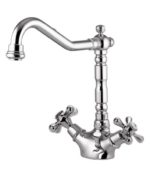 LEDA - Μπαταρία νιπτήρα Χρωμέ με βαλβίδα κλίκ