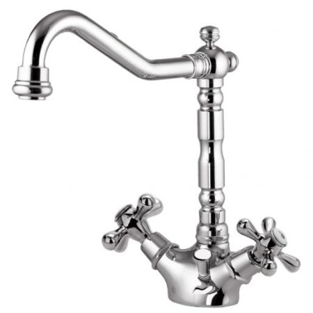 LEDA - Μπαταρία νιπτήρα Χρωμέ με βαλβίδα κλίκ