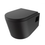 SKAY - Λεκάνη κρεμαστή μαύρη μάτ με κάλυμμα - HUIDA