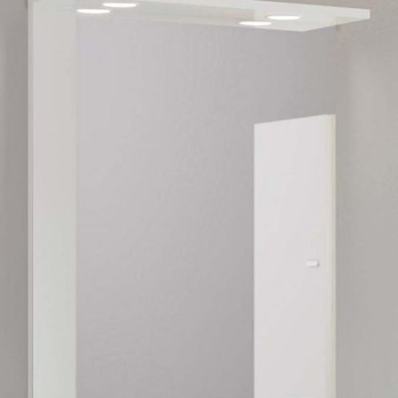 SMART-65- Καθρέπτης με εταζέρα+φώς LED GLOSSY Λευκό