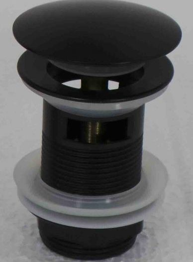 Βαλβίδα AMERICA με κλίκ BRASS μαύρη υπερχείλισης