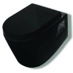 SKAY - Λεκάνη κρεμαστή μαύρη SHINE με κάλυμμα - HUIDA