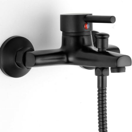 ROTA- Μπαταρία λουτρού μαύρη μάτ πλήρης μαύρο σέτ